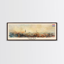 Load image into Gallery viewer, Breda Netherlands Panoramic Travel Poster, Framed Canvas Print or Metal Wall Art, Travel Art, Home Decor, Panoramic Painting, Midcentury Art
