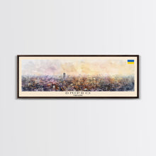 Load image into Gallery viewer, Dnipro Ukraine Wall Art, Panoramic Travel Poster, Panoramic Framed Canvas Print, City Wall Art, Wall Hanging Home Decor, Travel Art
