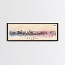 Load image into Gallery viewer, Espoo Finland Wall Art, Panoramic Travel Poster, Panoramic Framed Canvas Print, City Wall Art, Wall Hanging Home Decor, Travel Art
