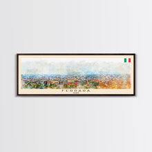 Carregar imagem no visualizador da galeria, Ferrara Italy Travel Art, City Art, Framed Canvas Print or Metal Wall Art, Europe Travel Poster, Panoramic Wall Art, Extra Wide Wall Art
