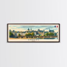 Carregar imagem no visualizador da galeria, Angers France Wall Art, Panoramic Travel Poster, Panoramic Framed Canvas Print, City Wall Art, Wall Hanging Home Decor, Travel Art

