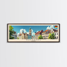 Carregar imagem no visualizador da galeria, Augsburg Germany Panoramic Travel Poster, Framed Canvas Print or Metal Wall Art, Travel Art, Home Decor, Panoramic Painting, Midcentury Art
