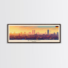 Load image into Gallery viewer, Bochum Germany Panoramic Travel Poster, Framed Canvas Print or Metal Wall Art, Travel Art, Home Decor, Panoramic Painting, Midcentury Art
