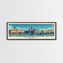 Carregar imagem no visualizador da galeria, Budapest Hungary Travel Art, City Art, Framed Canvas Print or Metal Wall Art, Europe Travel Poster, Panoramic Wall Art, Extra Wide Wall Art
