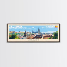 Carregar imagem no visualizador da galeria, Burgos Spain Wall Art, Panoramic Travel Poster, Panoramic Framed Canvas Print, City Wall Art, Wall Hanging Home Decor, Travel Art
