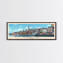 Cargar imagen en el visor de la galería, Charleroi Belgium Travel Print Wall Art, Panoramic City Art, Travel Art, Wall Decor, Vacation Gift, Framed Canvas Print Or Metal Art

