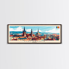 Load image into Gallery viewer, Cluj Napoca Romania Travel Print Wall Art, Panoramic City Art, Travel Art, Wall Decor, Vacation Gift, Framed Canvas Print Or Metal Art
