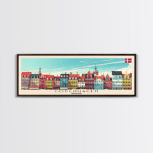 Cargar imagen en el visor de la galería, Copenhagen Denmark Travel Print Wall Art, Panoramic City Art, Travel Art, Wall Decor, Vacation Gift, Framed Canvas Print Or Metal Art
