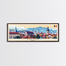 Load image into Gallery viewer, Craiova Romania Travel Print Wall Art, Panoramic City Art, Travel Art, Wall Decor, Vacation Gift, Framed Canvas Print Or Metal Art
