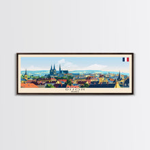 Load image into Gallery viewer, Dijon France Travel Art, City Art, Framed Canvas Print or Metal Wall Art, Europe Travel Poster, Panoramic Wall Art, Extra Wide Wall Art
