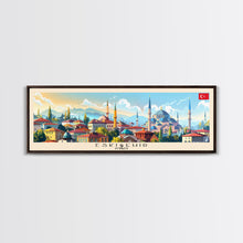 Load image into Gallery viewer, Eskisehir Turkey Panoramic Travel Poster, Framed Canvas Print or Metal Wall Art, Travel Art, Home Decor, Panoramic Painting, Midcentury Art
