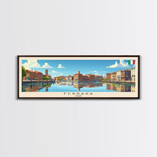 Load image into Gallery viewer, Ferrara Italy Travel Art, City Art, Framed Canvas Print or Metal Wall Art, Europe Travel Poster, Panoramic Wall Art, Extra Wide Wall Art
