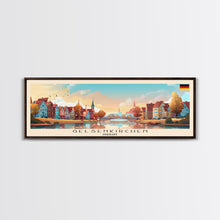 Carregar imagem no visualizador da galeria, Gelsenkirchen Germany Panoramic Travel Poster, Framed Canvas Print or Metal Wall Art, Travel Art, Home Decor, Panoramic Painting, Midcentury Art
