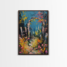 Load image into Gallery viewer, Spooky Graveyard at Night Framed Canvas Print, Ghostly Wall Art, Haunted Cemetery Scene, Halloween Decor, Eerie Artwork, Framed Canvas Print
