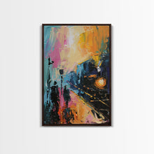 Load image into Gallery viewer, Haunted Carnival Ride at Night Framed Canvas Print, Halloween Wall Art, Spooky Home Decor, Ghostly, Haunted Amusement Park, Halloween Art
