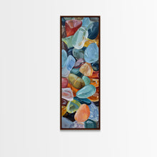 Load image into Gallery viewer, Colorful Textured Canvas Painting of Glass Rocks, Nature Art Print for Living Room, Oversized Canvas Art, Narrow Wall Art Print, Modern Art
