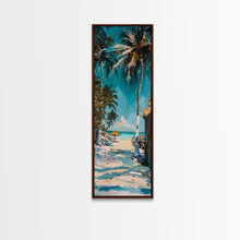 Carregar imagem no visualizador da galeria, Beach Landscape Painted Canvas Art, Coastal Wall Art Print, Gallery Wall Art for Beach House, Oversized Vertical Wall Art for Living Room
