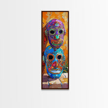 Load image into Gallery viewer, Colorful Tribal Art Painting Framed on Canvas, Spanish Style Canvas Painting, Vertical Framed Art for Living Room, Modern Canvas Art
