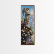 Carregar imagem no visualizador da galeria, Floral Angel Canvas Art Print Framed, Botanical Wall Art, Modern Botanical Still Life Art, Oversized Canvas Painting for Bedroom or Office
