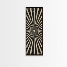 Carregar imagem no visualizador da galeria, Black and White Sun Burst Art Deco Inspired Framed Canvas Print, Wall Art, Office or Mancave Wall Art
