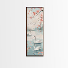 Load image into Gallery viewer, Swirling Butterflies in Japanese Style Tall Skinny Framed Canvas Print - Ukiyo-e Wall Art
