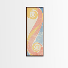 Load image into Gallery viewer, Abstract Patterns Swirling Japanese Design In Ukiyo-e Art On Framed Canvas Print Tall Skinny Wood Block Modern Wall Decor
