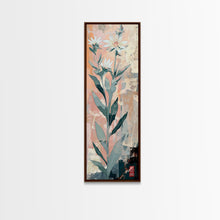 Load image into Gallery viewer, Tall Stemmed Wildflowers Abstract Background Japanese Style Tall Skinny Framed Canvas Print Wall Art
