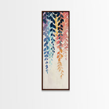 Cargar imagen en el visor de la galería, Colorful Leaves Hanging From Branches - Skinny Art Tall Art Framed Canvas Print Japanese Style Art Ukiyo-e Art

