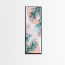 Load image into Gallery viewer, Elegant Pine Branches on Soft Pastel Background - Skinny Art, Japanese Wall Decor, Framed Canvas Print, Ukiyo-e Style
