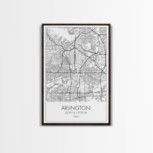 Carregar imagem no visualizador da galeria, Arlington Street Map, Texas Map, City Art, Travel Map, Home Office Art, Family Gift, Modern Art, Wall Art, Canvas Print, Canvas Wall Art
