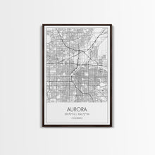 Load image into Gallery viewer, Aurora Street Map, Colorado Map, City Map Print, Travel Lover Gift, Above Bed Art, Minimalist Art, Wall Art, Canvas Print, Canvas Wall Art
