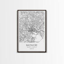 Carregar imagem no visualizador da galeria, Baltimore Street Map, Maryland Map, City Wall Art, Travel Print, Bedroom Print, Modern Art, Wall Art, Canvas Print, Canvas Wall Art
