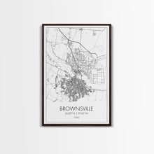 Carregar imagem no visualizador da galeria, Brownsville Street Map, Texas Map, City Map Art, Modern Art, Wall Art, Canvas Print, Canvas Wall Art, Dorm Décor, Graduation Gift,
