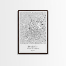 Carregar imagem no visualizador da galeria, Brussels Street Map, Belgium Map, City Map Art, Modern Art, Wall Art, Canvas Print, Canvas Wall Art, Birthday Gift, Living Room Décor
