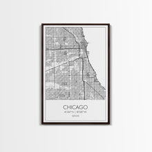 Cargar imagen en el visor de la galería, Chicago Street Map, Illinois Map, City Map Art, Modern Art, Wall Art, Canvas Print, Canvas Wall Art, Travel Wall Décor, Unique Wall Art
