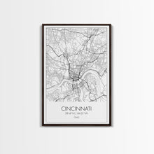 Cargar imagen en el visor de la galería, Cincinnati Street Map, Ohio Map, City Map Art, Minimalist Art, Wall Art, Canvas Print, Canvas Wall Art, Travel Wall Décor, Gift For Her
