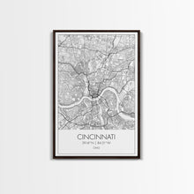 Cargar imagen en el visor de la galería, Cincinnati Street Map, Ohio Map, City Map Art, Minimalist Art, Wall Art, Canvas Print, Canvas Wall Art, Travel Wall Art, Birthday Gift

