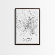 Cargar imagen en el visor de la galería, Columbus Street Map, Georgia Map, City Map Art, Minimalist Art, Wall Art, Canvas Print, Canvas Wall Art, City Wall Art, Travel Wall Print
