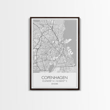 Load image into Gallery viewer, Copenhagen Street Map, Denmark Map, Europe City Map Art, Minimalist Art, Wall Art, Canvas Print, Travel Wall Art, Pilots Gift. Home Décor
