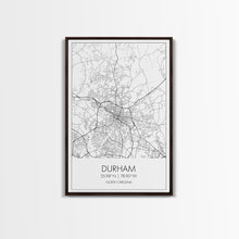 Load image into Gallery viewer, Durham Street Map, North Carolina Map, City Map Art, Minimalist Art, Wall Art, Canvas Print, Traveler Gift, Travel Wall Décor
