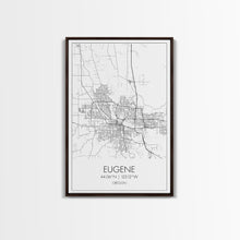 Carregar imagem no visualizador da galeria, Eugene Street Map, Oregon Map, City Map Art, Minimalist Art, Wall Art, Canvas Print, Traveler Gift, Home Office Wall Art, Travel Décor
