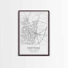 Carregar imagem no visualizador da galeria, Fayetteville Street Map, North Carolina Map, City Map Art, Minimalist Art, Wall Art, Canvas Print, Travel Wall Print, Wanderlust Gift
