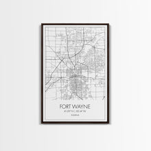 Load image into Gallery viewer, Fort Wayne Street Map, Indiana Map, City Map Art, Minimalist Art, Wall Art, Canvas Print, Office Wall Décor, Gifts For Him, Travel Print

