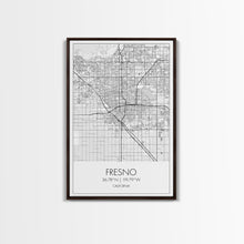 Carregar imagem no visualizador da galeria, Fresno Street Map, California Map, City Map Art, Minimalist Art, Wall Art, Canvas Print, Bar Wall Art, Teen Gift, Travel Wall Art,
