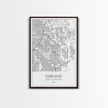 Load image into Gallery viewer, Garland Street Map, Texas Map, City Map Art, Minimalist Art, Wall Art, Canvas Print, Black And White Map, Travel Wall Art, Gift For Her
