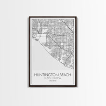 Load image into Gallery viewer, Huntington Beach Street Map, California Map, City Map Art, Minimalist Art, Wall Art, Canvas Print, Travel Print, Gift For Mom, Dorm Wall Art
