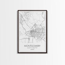 Load image into Gallery viewer, Montgomery Street Map, Alabama Map, City Map Art, Modern Art, Wall Art, Canvas Print, Bedroom Print, Family Gift, Travel Wall Décor
