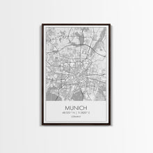 Load image into Gallery viewer, Munich Street Map, Germany Map, Europe City Map Art, Modern Art, Wall Art, Canvas Print, Dorm Wall Décor, Holiday Gift, Travel Wall Print

