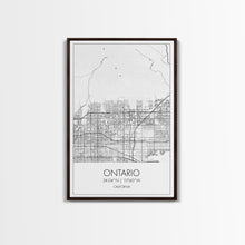 Load image into Gallery viewer, Ontario Street Map, California Map, City Map Art, Modern Art, Wall Art, Canvas Print, Bedroom Prints, Birthday Gift, Travel Wall Décor
