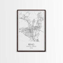 Load image into Gallery viewer, Reno Street Map, Nevada Map, City Map Art, Minimalist Art, Wall Art, Canvas Print, Girls Room Décor, Traveler Gift, Travel Art Print
